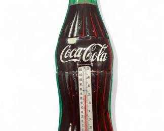 Lot # : 613a - Vintage metal Coca-Cola thermometer, 17" l.
