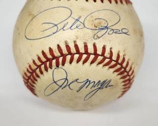 Lot # : 615 - Pete Rose and Joe Morgan autographed baseball

