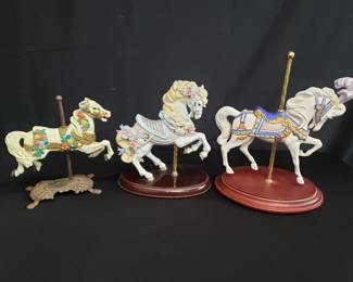 Lot # : 316 - Group of composite and porcelain carousel horses
