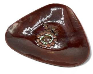 Lot # : 525a - Vintage copper enameled ashtray trinket dish
