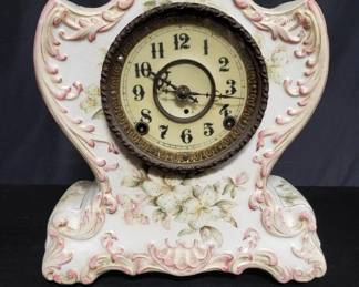 Lot # : 399 - Vintage Ansonia porcelain mantel clock
