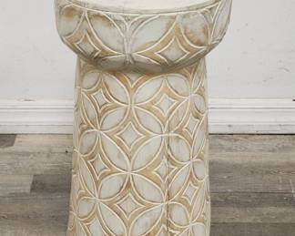 Lot # : 505 - Carved wood painted stool / plant stand
