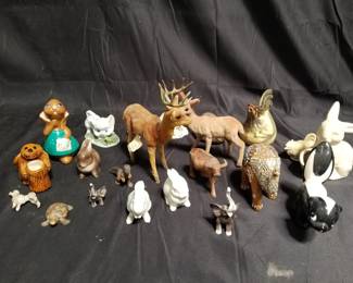 Lot # : 308 - Group of animal figures, some ceramic, etc.
