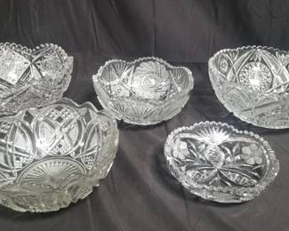 Lot # : 444 - Group of cut crystal bowls
