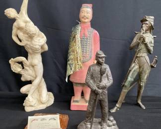 Lot # : 421 - Group of figurines, composite, pottery etc
