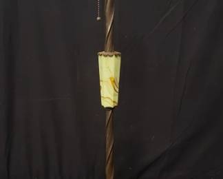 Lot # : 31 - Art Deco green onyx & iron table lamp
