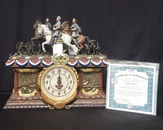 Lot # : 89 - Collectible hand cast & hand painted mantel clock,

