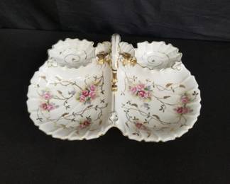 Lot # : 323 - Porcelain nut dish with makers mark
