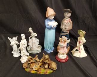 Lot # : 326 - Group of figures, some wood, porcelain,
