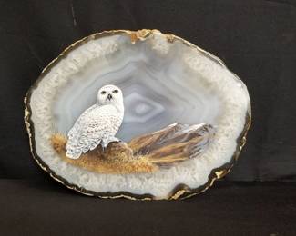 Lot # : 41 - Signed, hand-painted agate art
