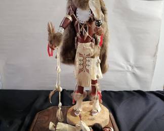 Lot # : 82 - Kachina doll in display case
