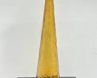 Lot # : 507a - Mid century Empoli amber glass vase, 16 1/2" h.
