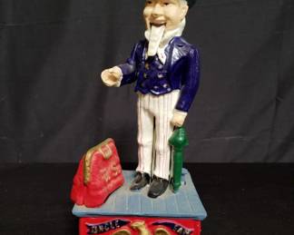Lot # : 60 - Vintage Uncle Sam cast iron mechanical coin bank
