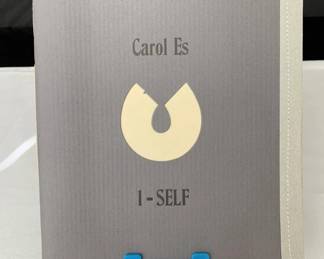 Lot # : 632 - Carol Es 1-Self art book 2005 signed and numbered HC/50 hors commerce proof gallery example deluxe limited 1st edition with signed 5" x 4 1/2” wood block print, book is 8 1/2” x 8” 
