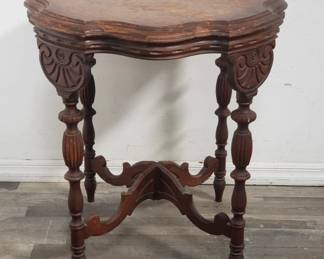 Lot # : 116 - Vintage carved wood side table
