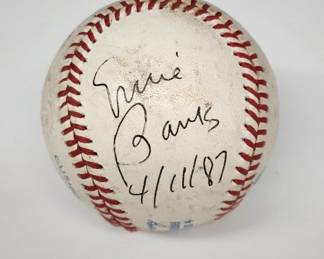 Lot # : 617 - Ernie Banks autographed and dated baseball
