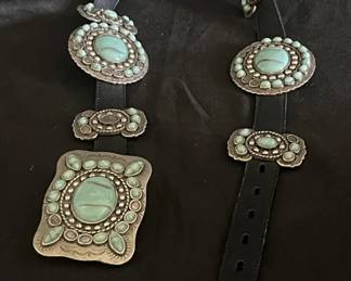 Lot # : 884 - Native American plated with concho belt
