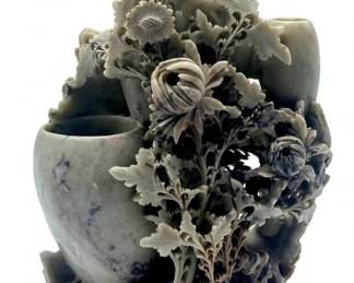 Lot # : 593a - Vintage soapstone carving, 10" h.
