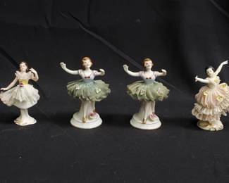 Lot # : 305 - Group of German porcelain dancer figurines, some
