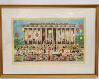 Lot # : 526 - The Lincoln Memorial hand signed lithograph
