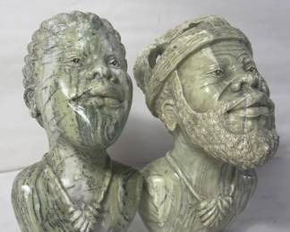 Lot # : 333 - Pair of sculptured marble busts
