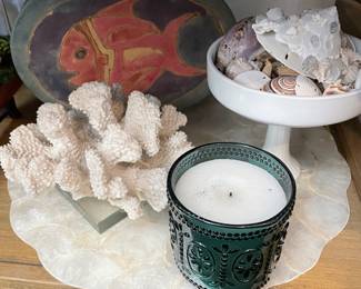 Faux coral and shells 