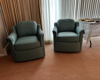 turquoise swivel occasional chairs 60’s!
