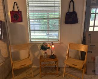 Chairs Table and Lamp