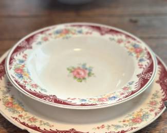 Vintage Homer Laughlin Brittany A41 N6 Red Border Soup Bowl