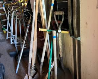 Yard Tools & Kenmore Side by Side Frig,