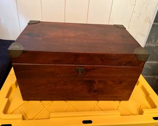 Wooden Sewing Chest on Metal Stand,