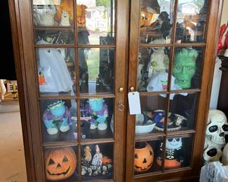 Halloween Decorations, Glass Front Book Cases (with label “U.S. Department of Labor - Office of the Secretary),