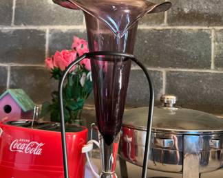 Purple Vase on Stand