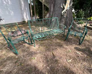 Metal Patio Set ( loveseat, 2 chairs, coffee table),