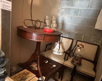 Leather Top Coffee Table,
Leather Top Round Side Table,