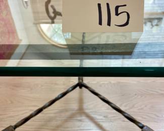 Buy it Now Was $450.00 Now $225.00. Rectangle Shaped Glass and Wrought Iron Coffee Table