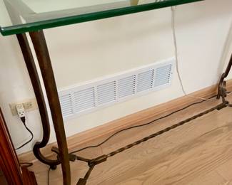 Buy it Now.  Was $550.00 Now $275.00  Glass and Wrought Iron Sofa Table that matches to Coffee Table.