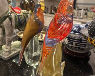 Stunning Murano parrots