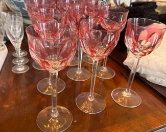 12 Moser “Lady Hamilton” glasses 