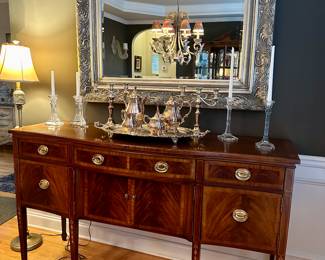Flame mahogany Chippendale style sideboard