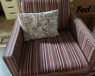 Striped fabric side chairs