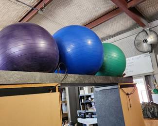 Yoga balls $10 each.