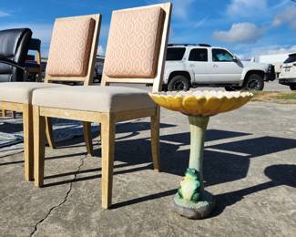 Bird bath has been sold.
The pair of chairs is $60