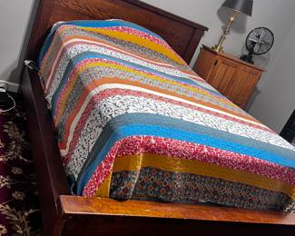 84 1/2 long
46 tall
Full size bed with mattress /boxsprings