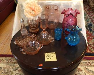 Bombay Storage Coffee Table & Depression Glass