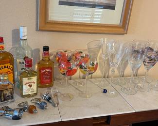 Barware accessories and Wine Glasses