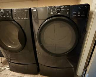Kenmore Elite Black Front Loading Washer and Dryer