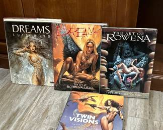 Coffee Table Art Books Dreams by Luis Royo and Dreams, The Art of Rowena Twin Visions by Boris Vallejo