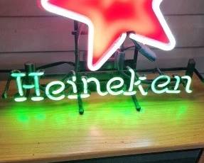 HEINEKEN LIGHTED BEER SIGN - Neon light Bar Tavern Pub Man Cave Den Light Decor