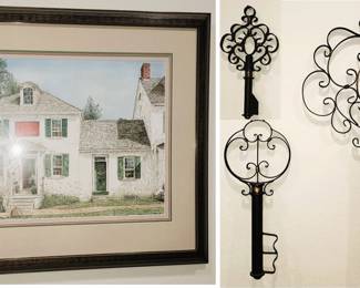 Home Decor: Iron Keys and framed art